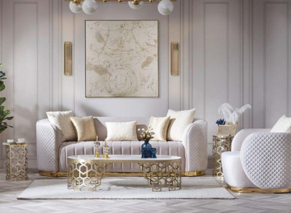 Luxury Sofa Couch 3+1 Furniture Sofas Sofa Suite Chesterfield 2-piece.