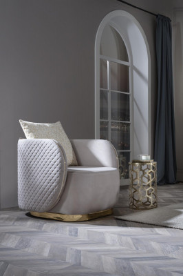 Luxury Sofa Oval Sofa Set Upholstered Furniture 3+2+1 Velvet Textile 3-piece.