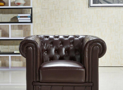 Chesterfield armchair TV couch 1-seater sofa leather couches upholstery
