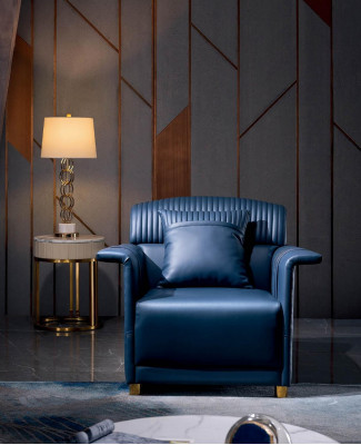 Classic designer leather lounge club armchair single-seater sofa relax