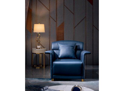 Classic designer leather lounge club armchair single-seater sofa relax