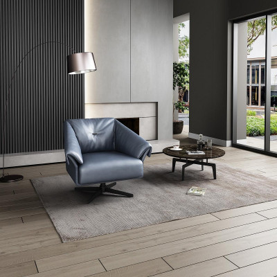 Armchair Design Luxury Relax Club Lounge Single Seater Upholstery Fabric Leather