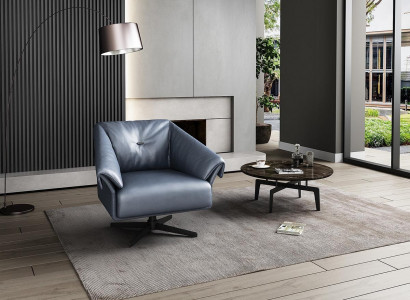 Armchair Design Luxury Relax Club Lounge Single Seater Upholstery Fabric Leather