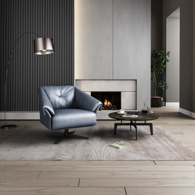 Armchair Design Luxury Relax Club Lounge Single Seater Upholstery Fabric Leather