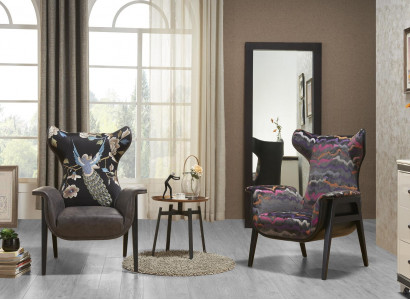 Armchair Design Reclining Relax Club Lounge Single-Seater Upholstery Fabric Textile