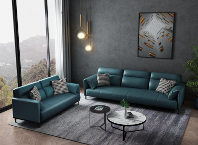 Sofa 3-seater leather sofa couch living area suite design modern seating.