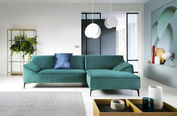 Design corner sofa L-shape modern sofas fabric textile couch landscape sofa velvet