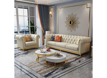 Design living area sofa set 3+1 seater leather sofa living room