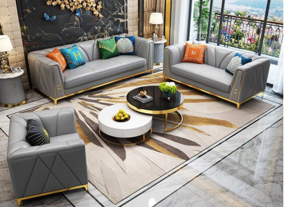 2-piece upholstery sofa set, 3+2 seater, new leather couch sofa