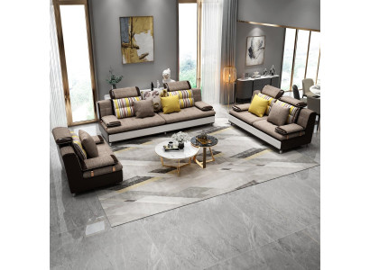 Fabric Textile Sofa Couch Living Area Sofa Set 3+2+1 Set Design Sofas New