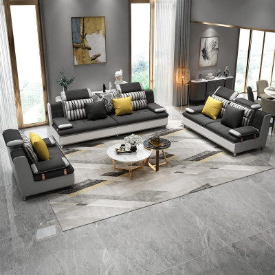 Fabric Textile Sofa Couch Living Area Sofa Set 3+2+1 Set Design Sofas New