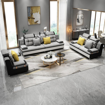 Fabric Textile Sofa Couch Living Area Sofa Set 3+2+1 Set Design Sofas New