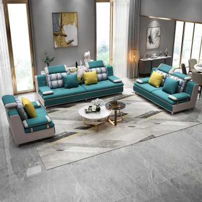 Fabric Textile Sofa Couch Living Area Sofa Set 3+2+1 Set Design Sofas New