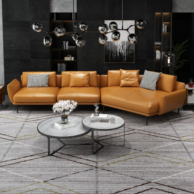 Sectional sofa L-shaped leather sofa couch living room set trapeze modern sofas