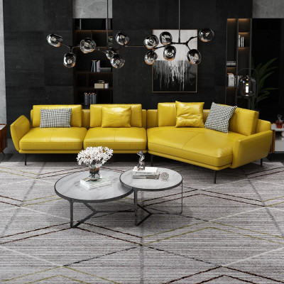 Sectional sofa L-shaped leather sofa couch living room set trapeze modern sofas