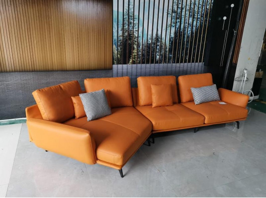 Sectional sofa L-shaped leather sofa couch living room set trapeze modern sofas