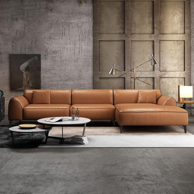 Living room couch upholstery textile leather fabric seating set corner sectional sofa L-shape