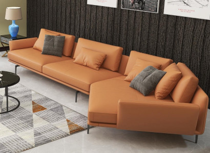 Corner sofa L-shape fabric couch living landscape set design modern trapeze sofa new