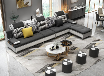 Living area corner sofa L-shape modern sofa leather sofa corner sofa upholstery