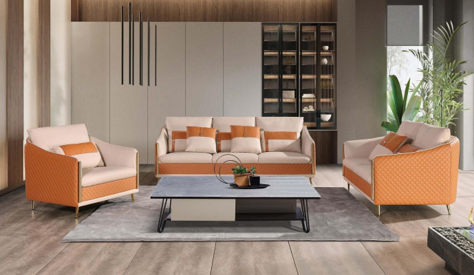 Designer sofa 3-seater modern sofa living landscape leather sofa