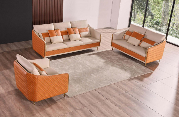 Designer sofa 3-seater modern sofa living landscape leather sofa