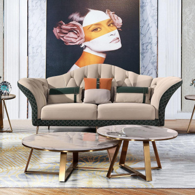 Three-seater Italian style furniture sofa 3-seater modern sofa leather sofa couch
