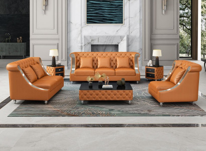 Modern sofa couch 3-seater Chesterfield leather sofa three-seater couches