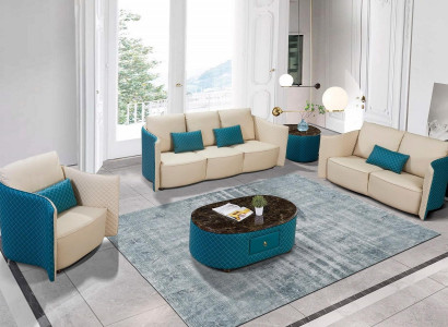 Three-seater Italian style sofa 3-seater modern sofa leather sofa couch