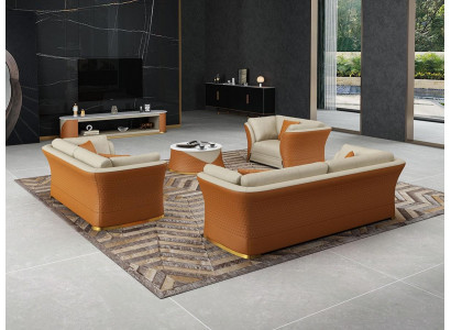 Three-seater Italian style furniture sofa 3-seater modern sofa leather sofa