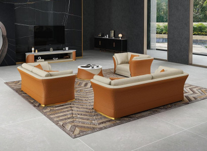 Three-seater Italian style furniture sofa 3-seater modern sofa leather sofa