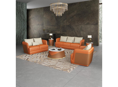 Luxury Sofa Design Couch Upholstery Modern Sofas 3-Seater Three-Seater Orange Big XXL