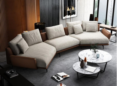 U-shaped sectional fabric sofa living landscape set design modern trapezoid sofa new