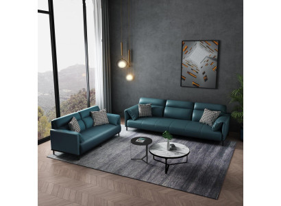 Designer living landscape deco sofa set 3+2 seater leather sofa living room