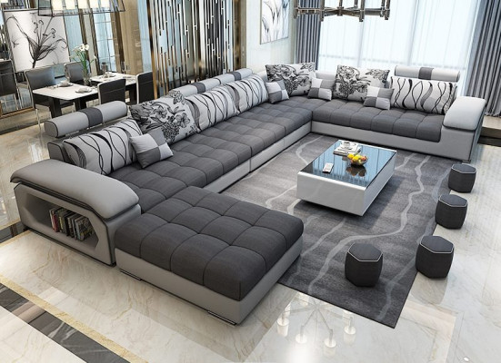 Living area textile sofa couch upholstery couches sofas U-shaped designer suite