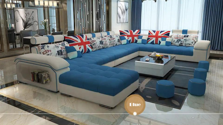 Living area textile sofa couch upholstery couches sofas U-shaped designer suite