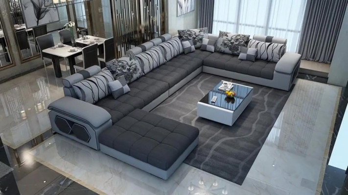 Living area textile sofa couch upholstery couches sofas U-shaped designer suite