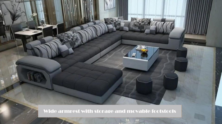 Living area textile sofa couch upholstery couches sofas U-shaped designer suite