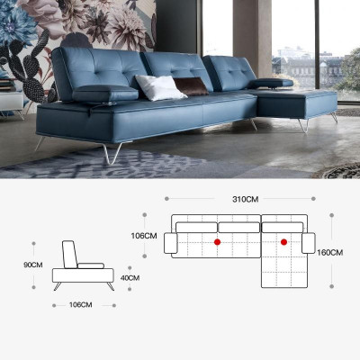 Living area couch upholstery textile fabric leather seating suite corner L-shape corner sofa