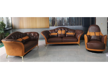 Sofa set 3+2+1 seater living room landscape sofa couch upholstery set leather sofa