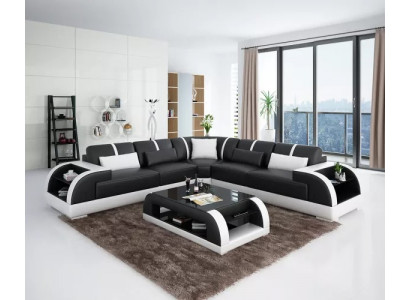 Modern design corner sofa living room furniture corner couch leather upholstery couch