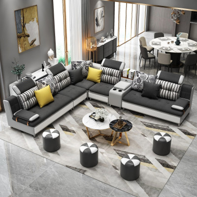 L-shaped sectional sofa modern sofa leather sofa upholstered living landscape design couches new