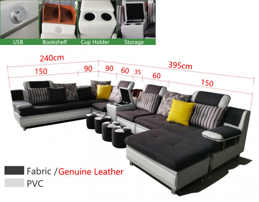 L-shaped sectional sofa modern sofa leather sofa upholstered living landscape design couches new