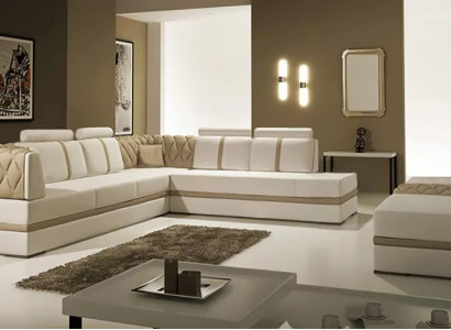 Corner sofa, leather sofa, design sofa, L-shaped corner sofa, modern upholstery, living room.