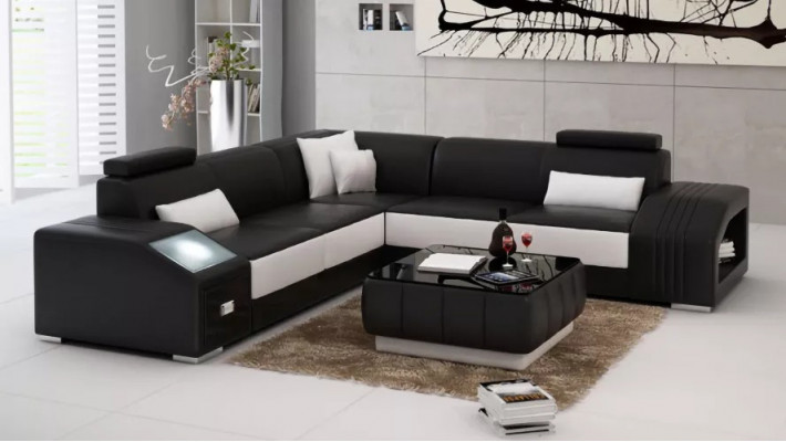 Design corner sofa living room corner couch leather upholstery couch sofa L shape