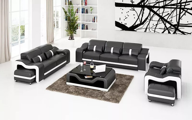Sofa set 321 seater leather sofa modern sofa living room landscape designer