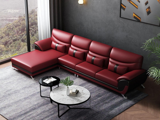 Design living room leather-upholstered corner sofa sectional couch L-shaped sofa