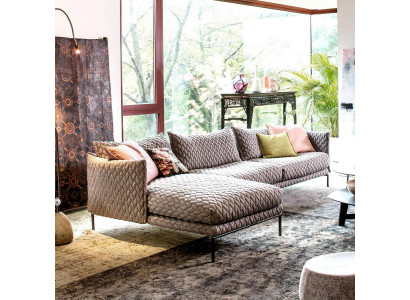 Sectional L-shape couch living landscape set design modern sofa fabric textile new