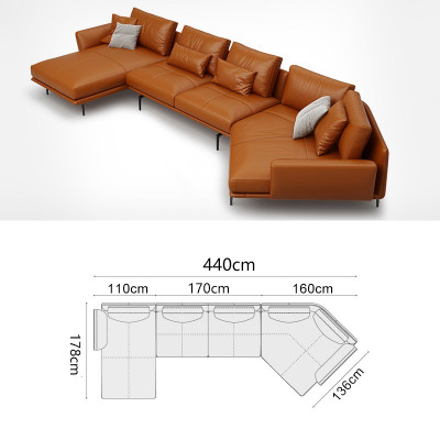 Italian furniture living room corner sofa couch upholstery luxury sofa corner suite