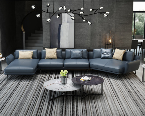 Italian furniture living room corner sofa couch upholstery luxury sofa corner suite