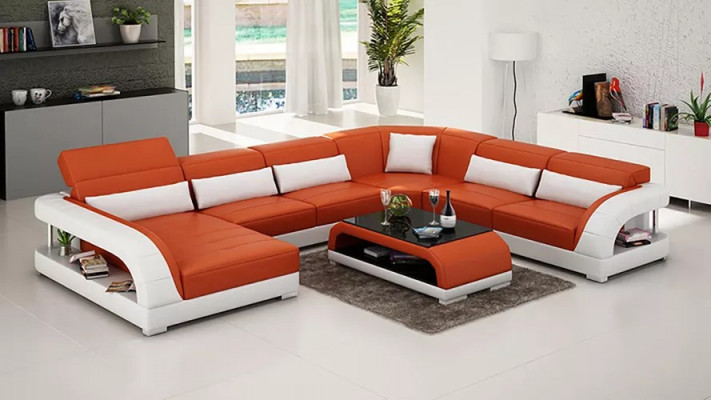 Design corner sofa living room furniture modern corner couch leather upholstery couch